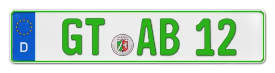 Grüne Kennzeichen GT online bestellen