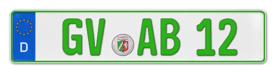 Grüne Kennzeichen GV online bestellen