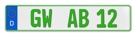 Grüne Kennzeichen GW online bestellen