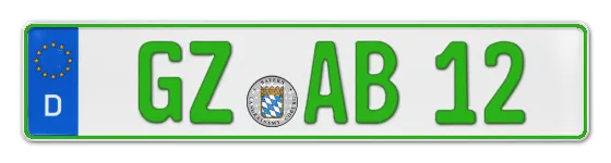 Grüne Kennzeichen GZ online bestellen