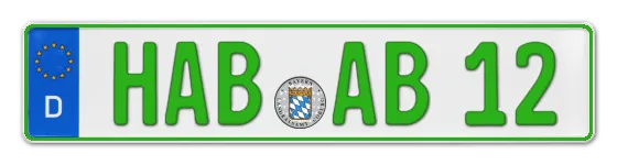 Grüne Kennzeichen HAB online bestellen