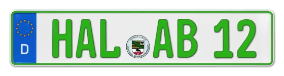 Grüne Kennzeichen HAL online bestellen