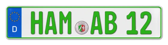 Grüne Kennzeichen HAM online bestellen