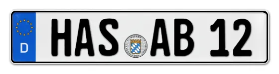 Autokennzeichen HASsfurt