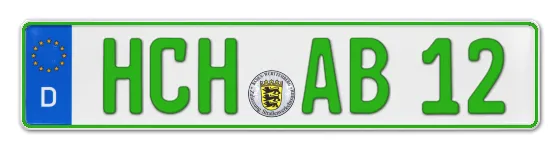 Grüne Kennzeichen HCH online bestellen