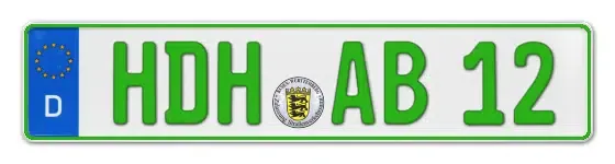 Grüne Kennzeichen HDH online bestellen