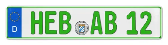 Grüne Kennzeichen HEB online bestellen