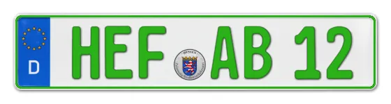 Grüne Kennzeichen HEF online bestellen