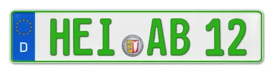 Grüne Kennzeichen HEI online bestellen