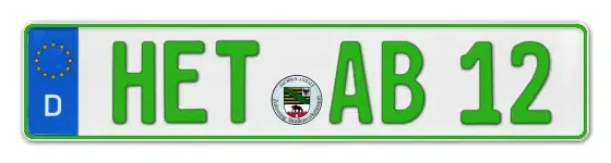 Grüne Kennzeichen HET online bestellen