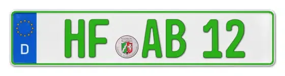Grüne Kennzeichen HF online bestellen