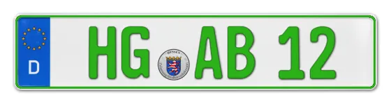 Grüne Kennzeichen HG online bestellen
