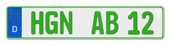 Grüne Kennzeichen HGN online bestellen