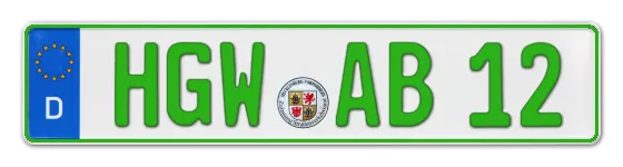 Grüne Kennzeichen HGW online bestellen