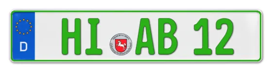 Grüne Kennzeichen HI online bestellen