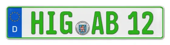 Grüne Kennzeichen HIG online bestellen