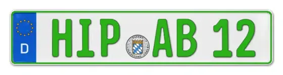 Grüne Kennzeichen HIP online bestellen
