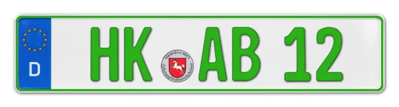 Grüne Kennzeichen HK online bestellen