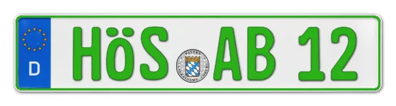 Grüne Kennzeichen HÖS online bestellen