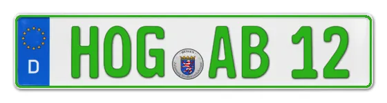 Grüne Kennzeichen HOG online bestellen