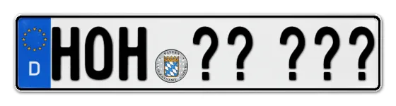 Wunschkennzeichen Hofheim reservieren