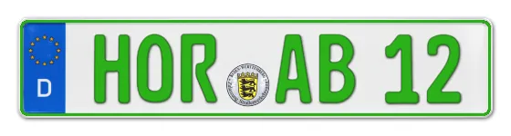 Grüne Kennzeichen HOR online bestellen