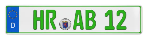 Grüne Kennzeichen HR online bestellen