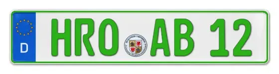 Grüne Kennzeichen HRO online bestellen