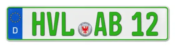 Grüne Kennzeichen HVL online bestellen