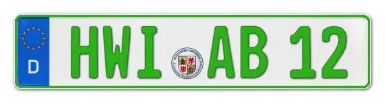 Grüne Kennzeichen HWI online bestellen