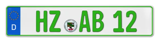 Grüne Kennzeichen HZ online bestellen
