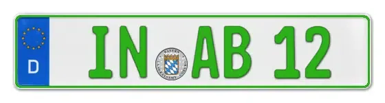 Grüne Kennzeichen IN online bestellen