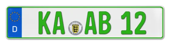 Grüne Kennzeichen KA online bestellen