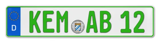 Grüne Kennzeichen KEM online bestellen