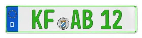 Grüne Kennzeichen KF online bestellen