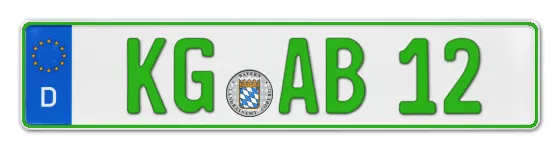 Grüne Kennzeichen KG online bestellen