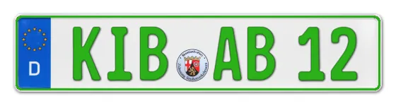 Grüne Kennzeichen KIB online bestellen