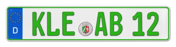 Grüne Kennzeichen KLE online bestellen