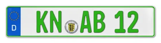 Grüne Kennzeichen KN online bestellen