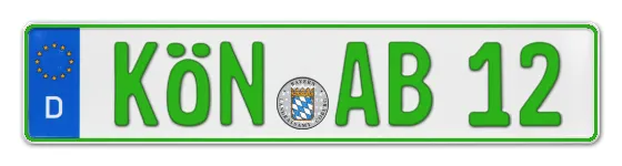Grüne Kennzeichen KÖN online bestellen