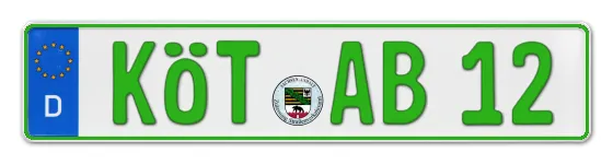 Grüne Kennzeichen KÖT online bestellen