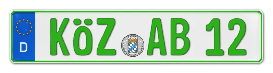 Grüne Kennzeichen KÖZ online bestellen