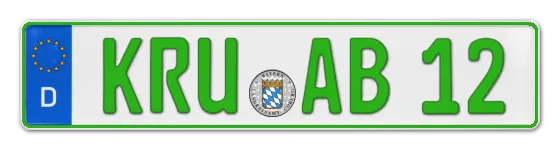Grüne Kennzeichen KRU online bestellen