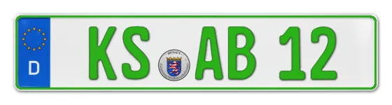 Grüne Kennzeichen KS online bestellen