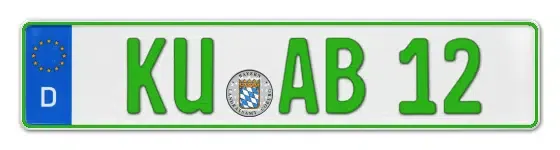Grüne Kennzeichen KU online bestellen