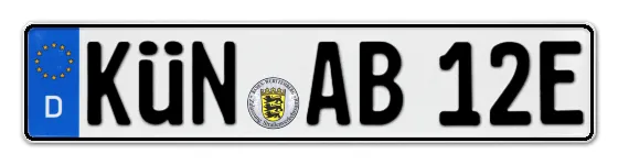 E-Kennzeichen KÜNzelsau online bestellen