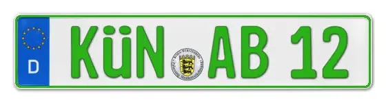 Grüne Kennzeichen KÜN online bestellen