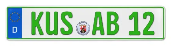Grüne Kennzeichen KUS online bestellen