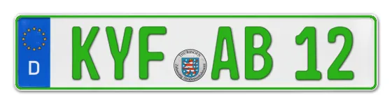 Grüne Kennzeichen KYF online bestellen