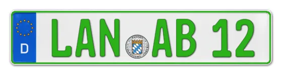 Grüne Kennzeichen LAN online bestellen